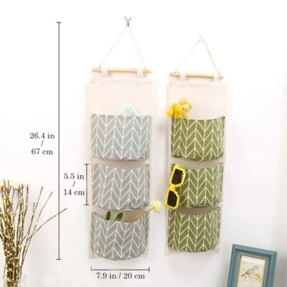 Set of 3 Wall Hanging Storage Bag Organizers - Picture 4 of 7
